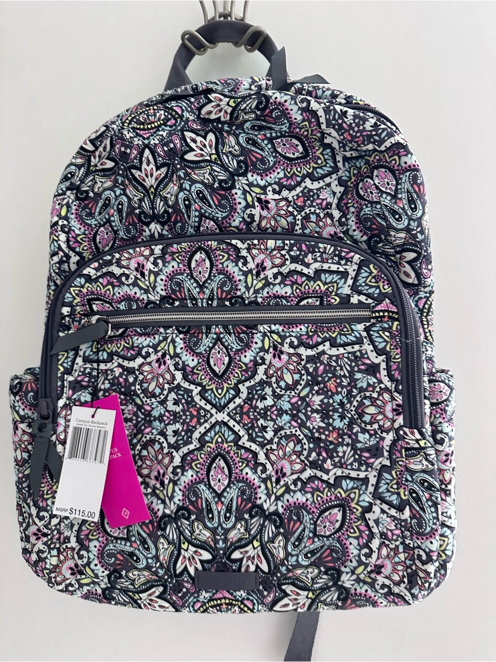 NWT Vera Bradley Campus Backpack in Bonbon Medallion  - Gray & Pink